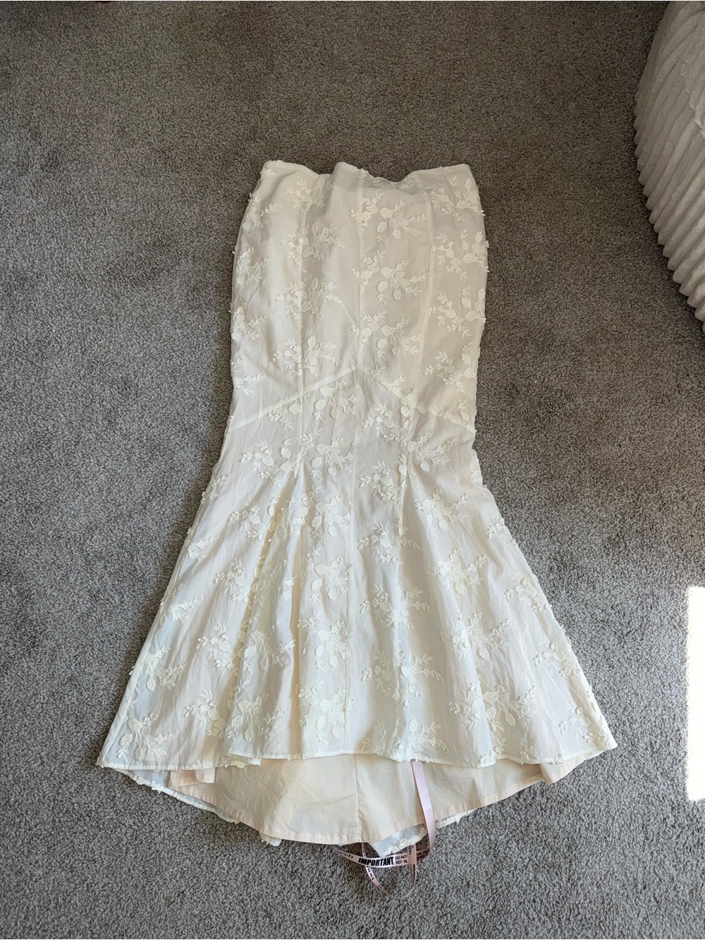 House of CB Cream Floral Embroidered Maxi Skirt